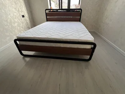 Двухместная металлическая кровать в стиле лофт 1