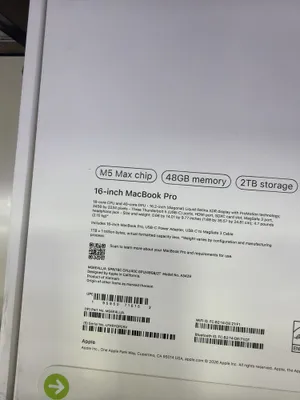 Macbook pro 16 M5 max 48/2tb