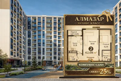 Olmazor Biznes toifadagi 2 xonali kvartira 25% chegirma bilan — majmua foydalanishga topshirilgan 1