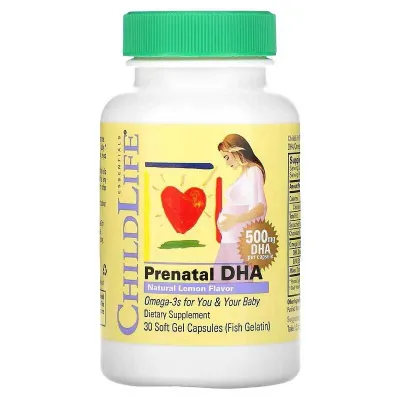 ChildLife Prenatal DHA 500 mg, 30 kapsuladan iborat homiladorlik davri qo‘shimchasi 1