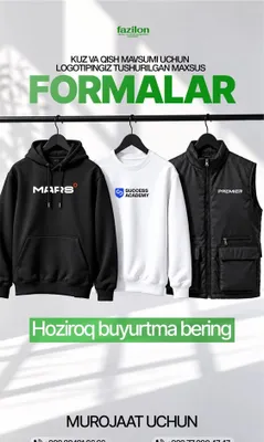 Brendingiz tushurilgan formalarni tayyorlab beramiz! 1