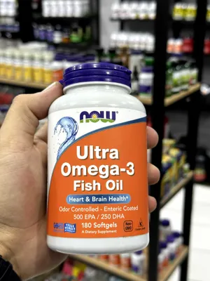 NOW Foods Ultra Omega-3, omega-3 ga boy baliq yog‘i, 180 kapsula 1