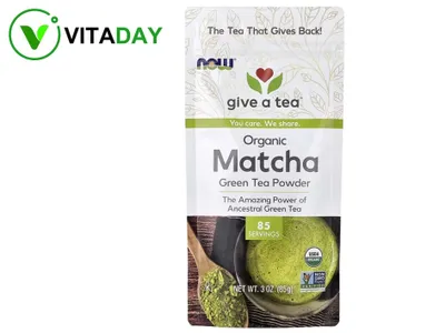 NOW Foods, organik matcha yashil choyi kukuni, 3 unsiya (85 g) 1