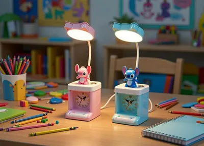 Декоративный LED светильник и часы для детей 1