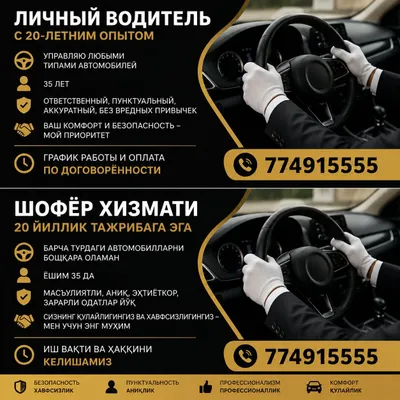 Ваш личный водитель-шофёр