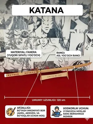 Деревянный меч катана. Qilich 1
