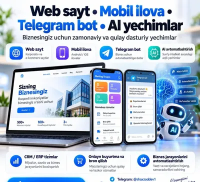 Веб сайт телеграм бот мобильное приложение мини web интернет магазин