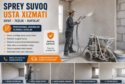 suvoq ustasi toshkent , shtukaturka, штукатурка гипсовая,rotbandsuvoq 1