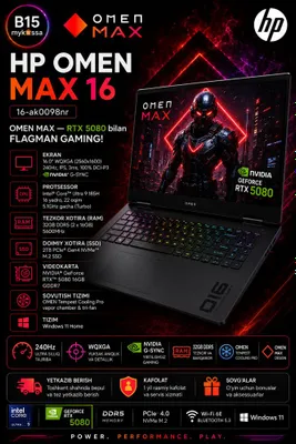 HP OMEN MAX 16 16-ak0098nr — OMEN MAX — флагманский игровой ноутбук с RTX 5080 • Доставка • Новый