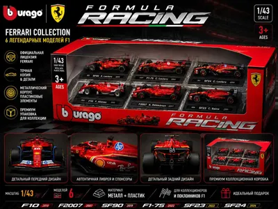 Bburago Ferrari Formula Racing Collection (1:43) — 6 ta Ferrari to‘plami