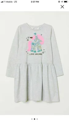 Amerikalik H&M brendidan payetkali qizlar ko‘ylagi 2–4 yosh