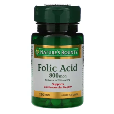 Amerikadan foliy kislotasi, 800 mkg, 250 ta tabletka FOLIC 1