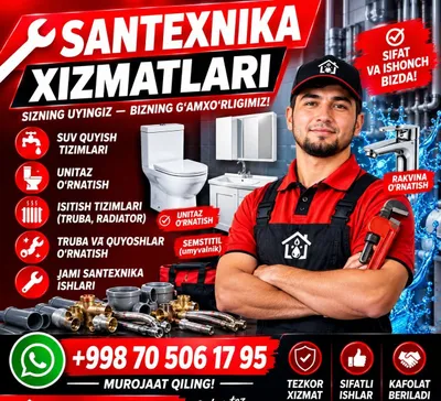Santexnika xizmati Toshkent shahar boʻylab