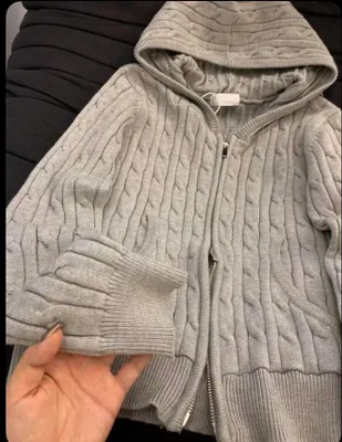 kulrang trikotaj zip-kurtka