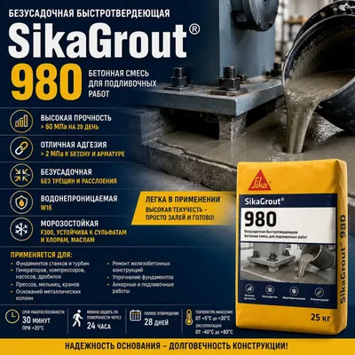 SikaGrout 980 — tez qotuvchi quyma turdagi beton aralashmasi 1