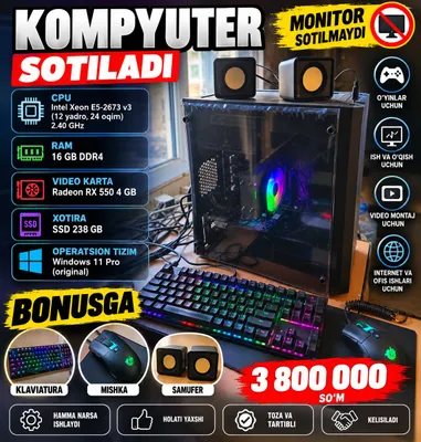 O‘yinbop kompyuter sotiladi. 1