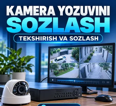 Kamera yozuvini sozlash va tekshirish