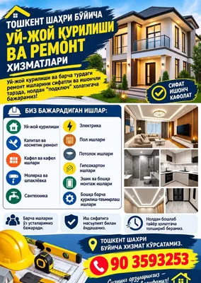 PODKLUCH REMONT 0dan boshlab tayyor holatgacha