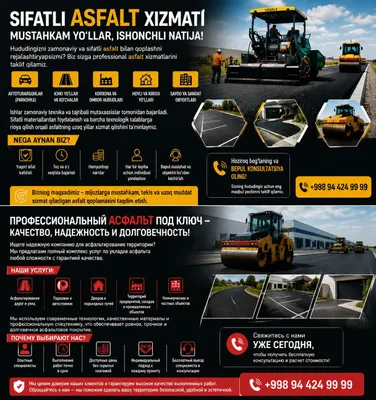 PROFESSIONAL ASFALTLASH XIZMATI Toshkent shahri va Toshkent viloyati b