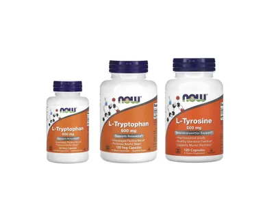NOW Foods L-tirozin L-triptofan L-Tryptophan L-Tyrosine 1