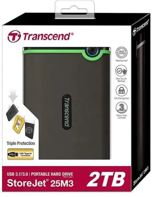 Transcend StoreJet 25M3 (2TB/4TB) Новый внешний жесткий диски USB 3.1 1