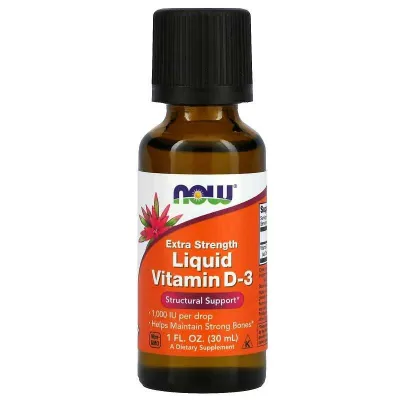 NOW Foods Liquid D-3 & MK-7, suyuq D3, D3 K2, NOW Liquid Vitamin D3 K2 1