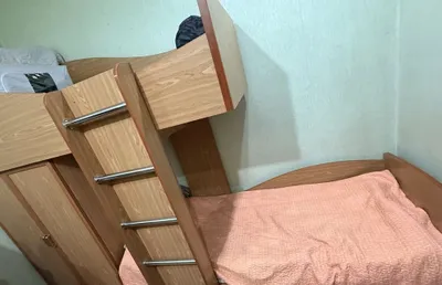 Кровать двухярусная двухэтажная деревяная шкаф 1
