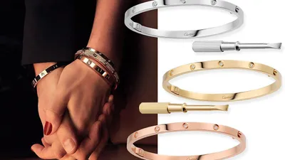 Серебряный комплект Cartier: браслет и кольцо 1
