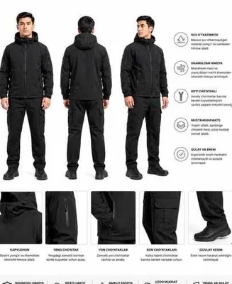 Kapyushonli qishki flis kostyum+shim Зимний флисовый костю+брюки 1