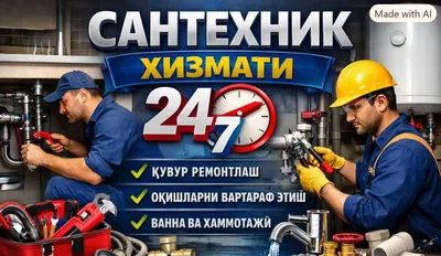 Прочистка и чистка. Услуги сантехника 24/7 в Ташкенте