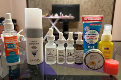 Большой набор ухода за лицом: The Ordinary + ARAVIA + SPF + пилинги