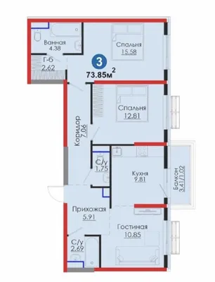 Продажа 3-комн. кв. 74 м², Мирабадский