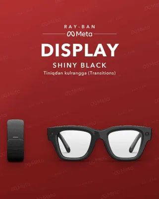 Ray-Ban Meta Display Shiny Black, Transitions (серые) — оригинал 1