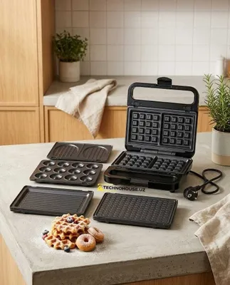 5 tasi 1 da bo‘lgan ko‘p funksiyali vafli pishirgich-multimeyker Kitchen 1
