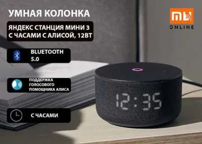 Soatli va Alisali Yandex Station Mini 3 aqlli karnayi, 12 Vt (qora) 1