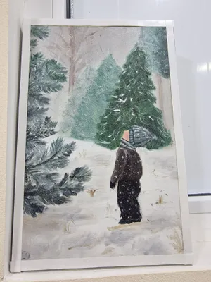 Продаётся картина пейзаж зимная саната