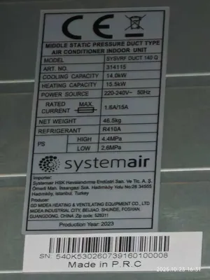 Kanalli VRF konditsioner Systemair SYSVRF DUCT 140 Q 14kW 1