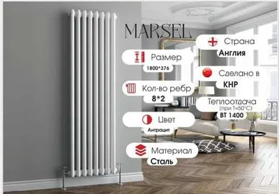 Вертикальные радиаторы ZUM Дизайнерские MARSEL