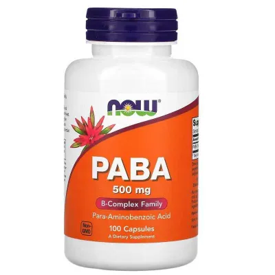 NOW Foods NOW PABA ПАБК Паба Paba 500 mg. ПАБК 500 мг 100 капсул 1