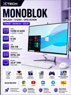 Monoblok XTECH 24" Full HD, Intel Core i5, SSD kompyuter
