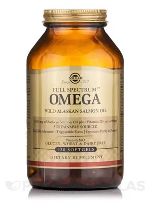 Масло дикого Лосося Аляски Solgar, Full Spectrum Omega