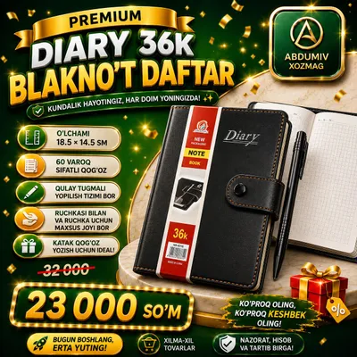 Premium "Diary 36K" BLAKNO'T DAFTAR 1