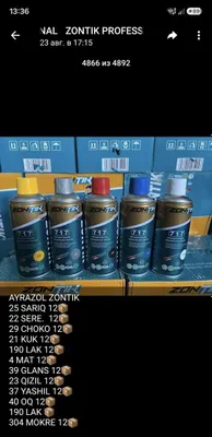 Аэрозольная краска в баллончике 1