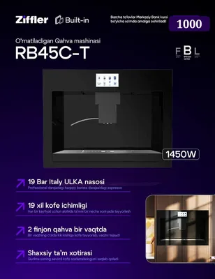 ZIFFLER RB45C-T o‘rnatiladigan kofemashina