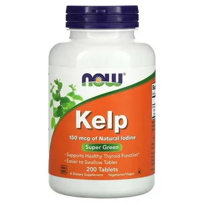 Келп NOW Kelp, 150 mcg 200 Tab Йод Америка 1