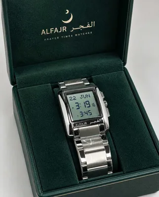 Часы ALFAJR Al Fajr — исламские часы с азаном, стальной браслет