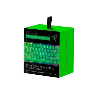 ^ Рассрочка на комплект кейкапов RAZER PBT Keycap +Coiled Cablee-Green 1