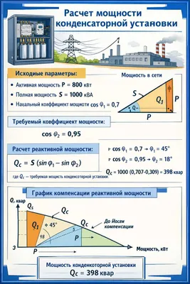 Рассчет мощности конденсаторной установки