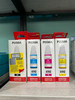 Canon G1400/G2400/G3400 printerlari uchun original GI-490 BK/C/M/Y siyohlari 1