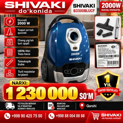 Shivaki B3300BLUCF changyutgich 1800W/2000W